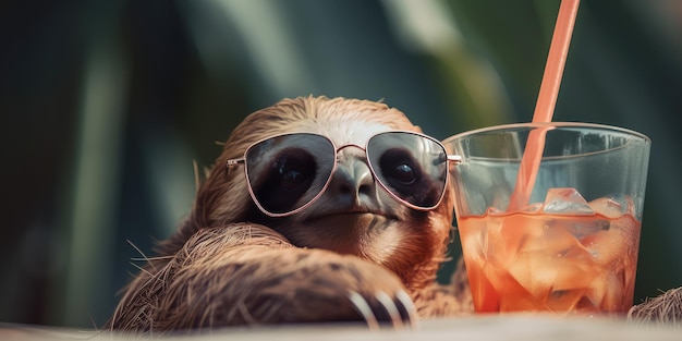 Sloth Relaxing at a Seaside Resort During Summer Vacation – Free Stock Photos for Download