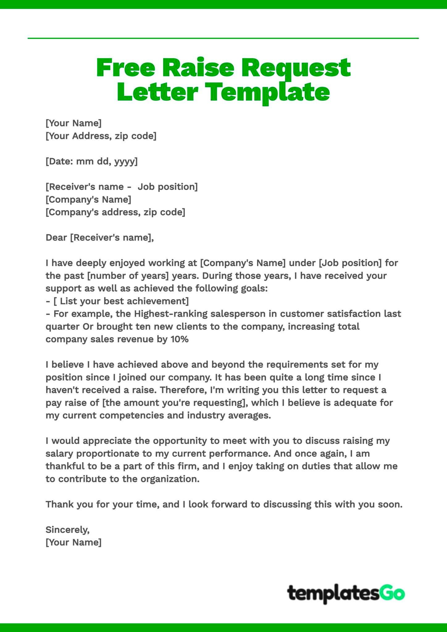 How To Write A Raise Request Letter  With Free Template