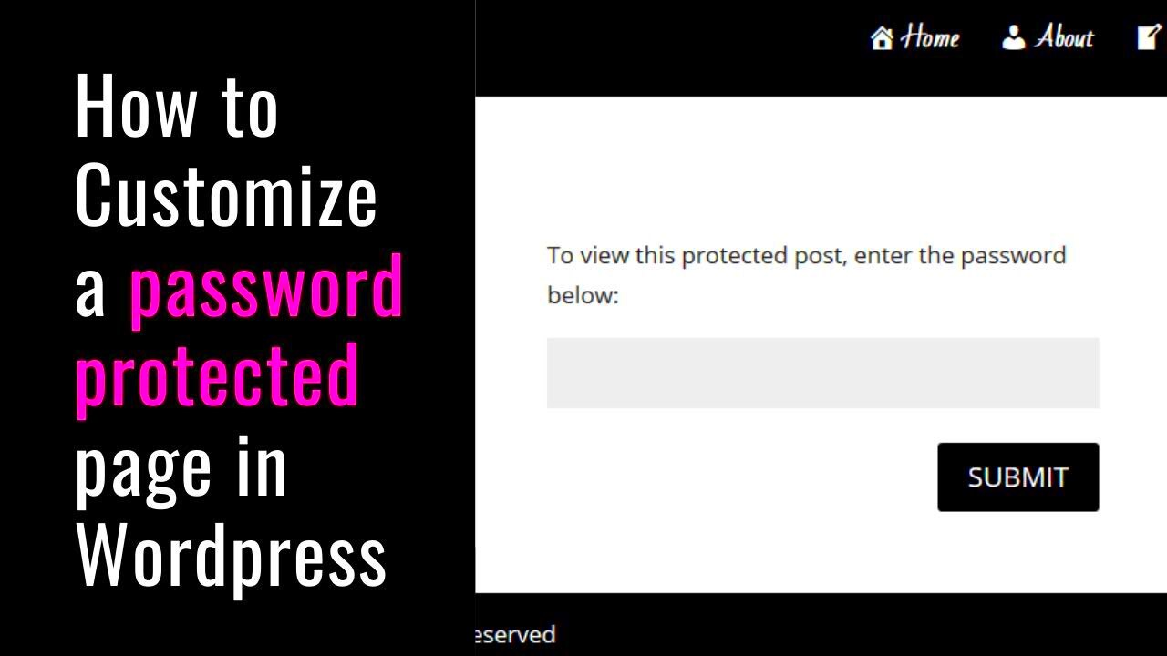 how to customize a password protected page in wordpress  YouTube