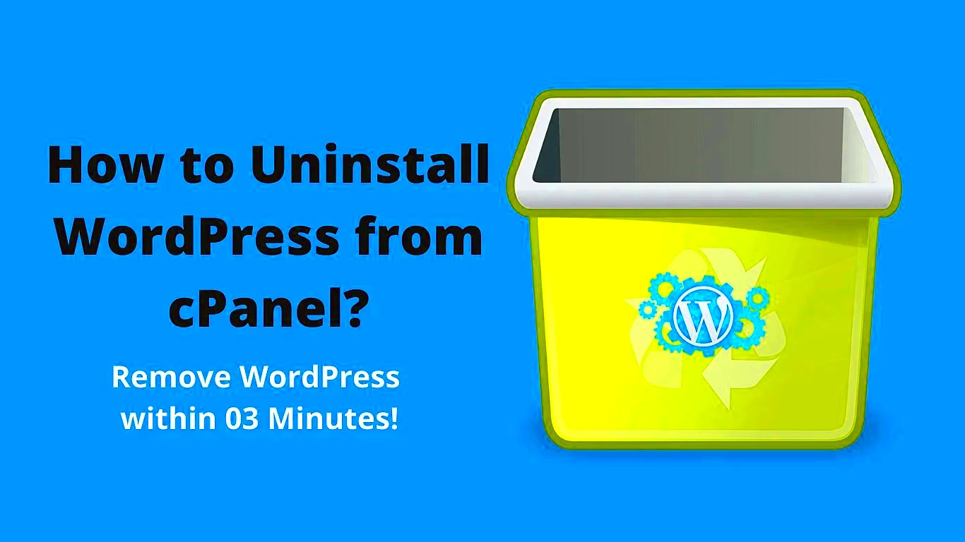 How to Uninstall WordPress from cpanel Only 02 Minutes