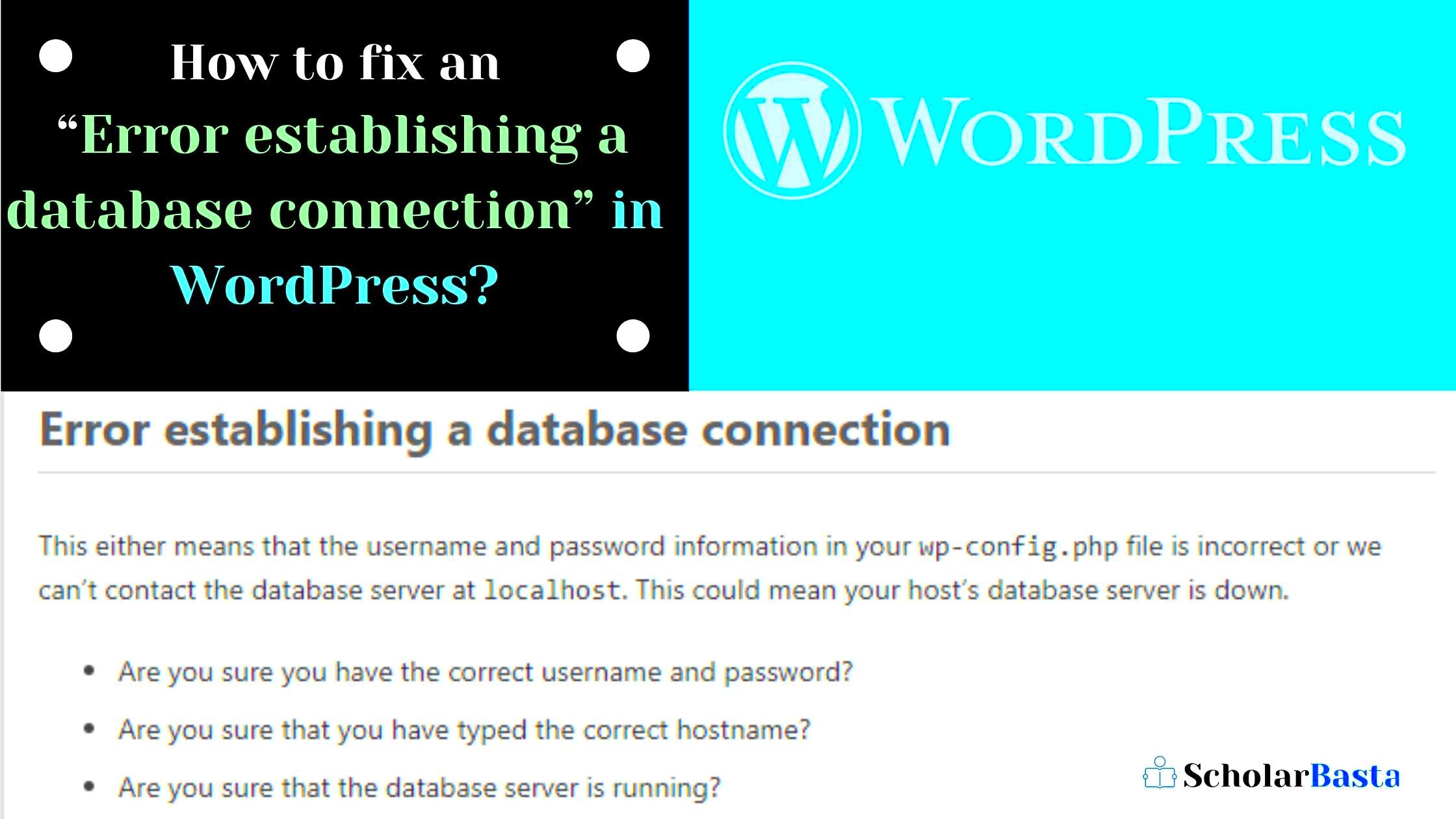 How To Fix An Error Establishing A Database Connection In WordPress