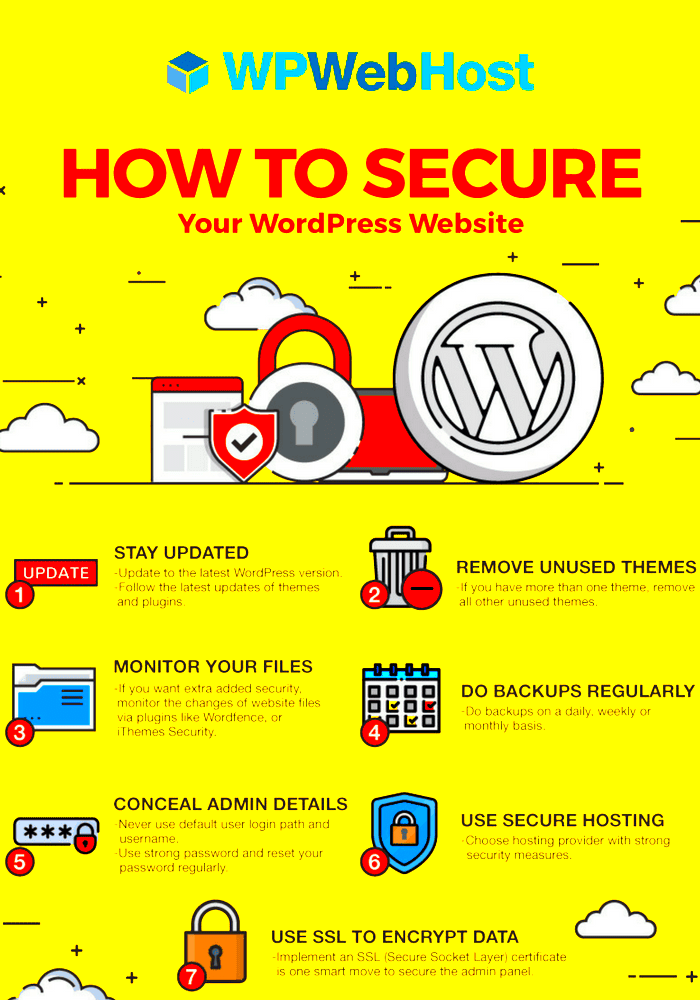 7 Simple Ways to Secure Your WordPress Website Infographic  WPWebHost