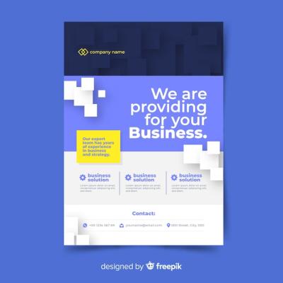 Flat Design Business Flyer Template for Free Download