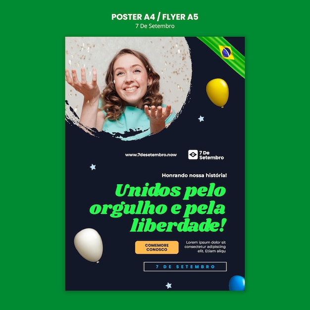 Vertical Poster Template for Brazil Independence Day Celebration – Download Free Stock Photo