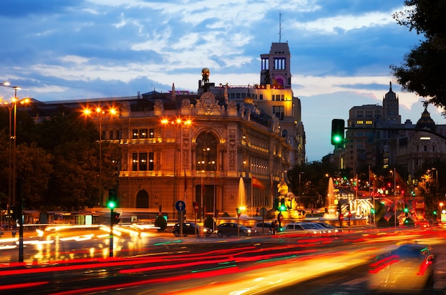 Plaza de Cibeles at Dusk in Madrid – Free Download, Free Stock Photo