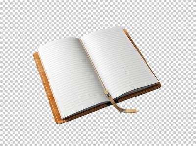 Realistic Opened Notebook Isolated on Background – Free Download