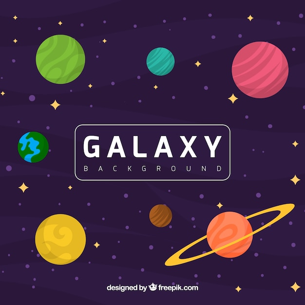 Colorful Planets and Stars Background – Free Download