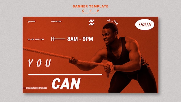 Gym Banner Template Featuring High-Quality Photo – Free Download