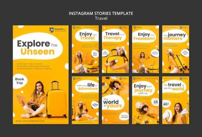 Flat Design Travel Instagram Stories Template – Free Download