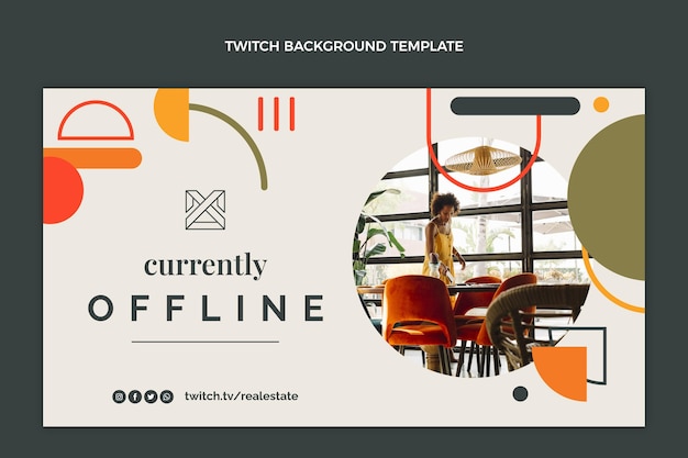 Flat Abstract Real Estate Twitch Background – Free Download