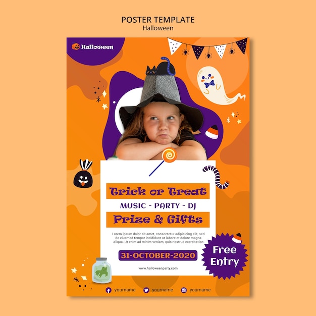 Halloween Party Poster Template – Free Download