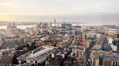 Aerial View of Liverpool: A Blend of Old and Modern Architecture – Free Download