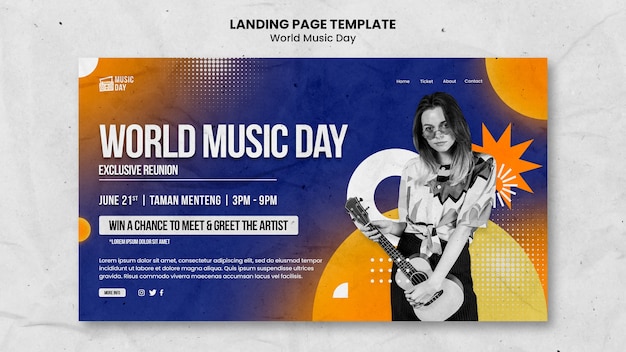 Gradient Music Template Design – Free Download