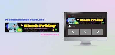 Black Friday Sale YouTube Banner – Free Download PSD Template