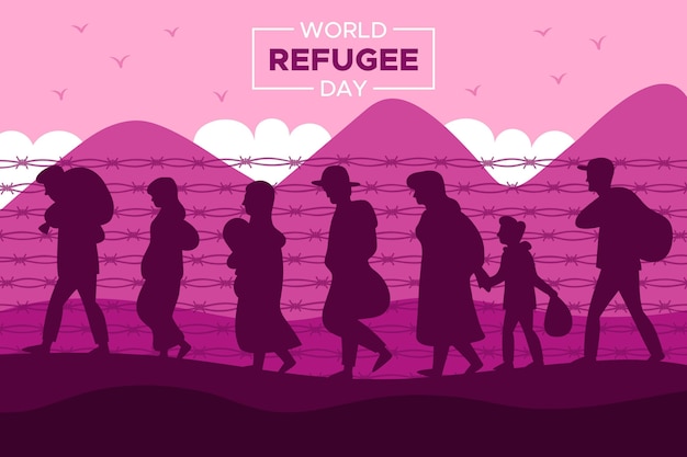 World Refugee Day Concept Silhouette – Free to Download Free Stock Photo