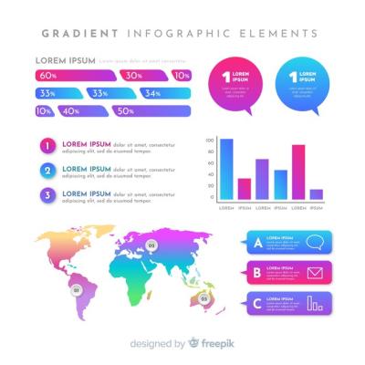 Gradient Business Infographics Elements Set – Free Download