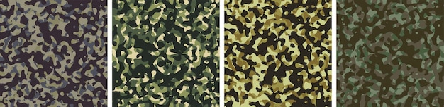 Camouflage Background Set Pattern Design Vector – Free Download