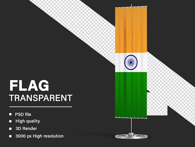 3D India Flag Isolated on Transparent Background – Free Download