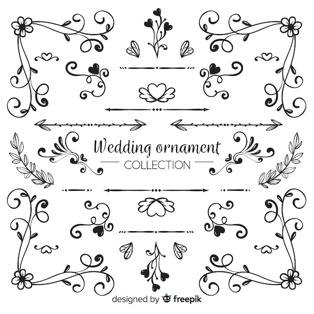 Hand Drawn Wedding Ornament Collection – Free Stock Photos for Download