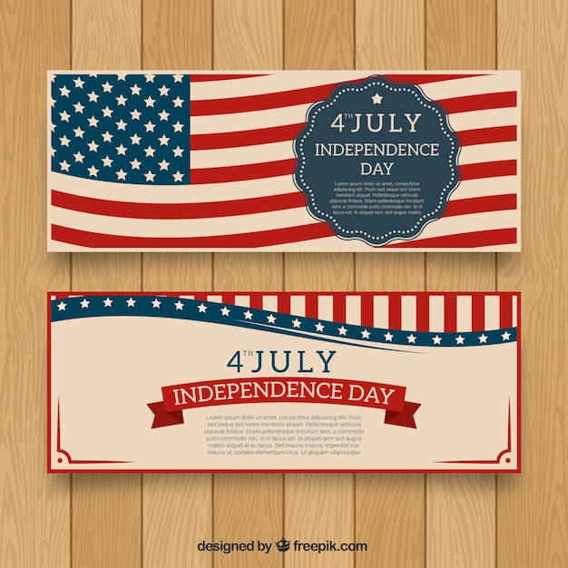 Independence Day USA Banner with Flag Background – Free Download