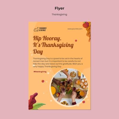 Thanksgiving Day Print Template Featuring Autumn Details – Free Download