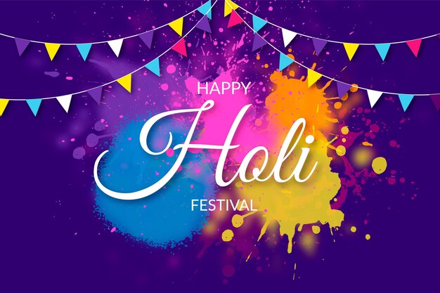 Realistic Colorful Holi Gulal – Free Stock Photo for Download