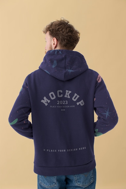 Mock-Up Design of a Man Wearing a Sweatshirt – Free Download