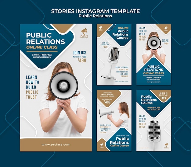 Instagram Stories Set for Public Relations – Free Download