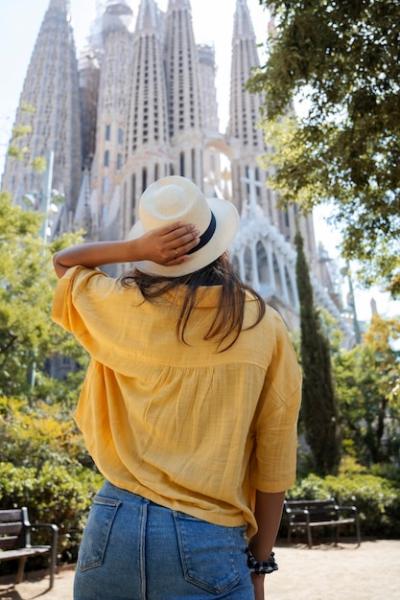 Back View of a Woman Traveling Alone – Free Stock Photo for Download