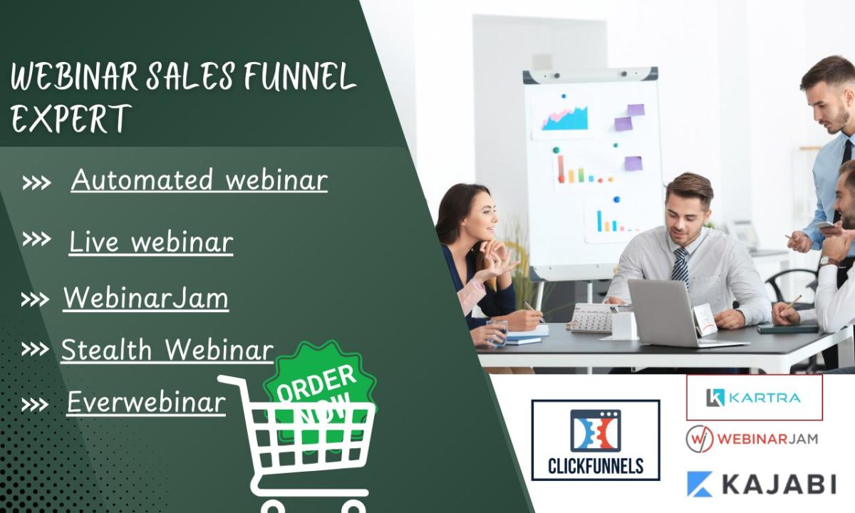 I Will Design a Webinar Funnel with Integrations for WebinarJam, EverWebinar, and ClickFunnels