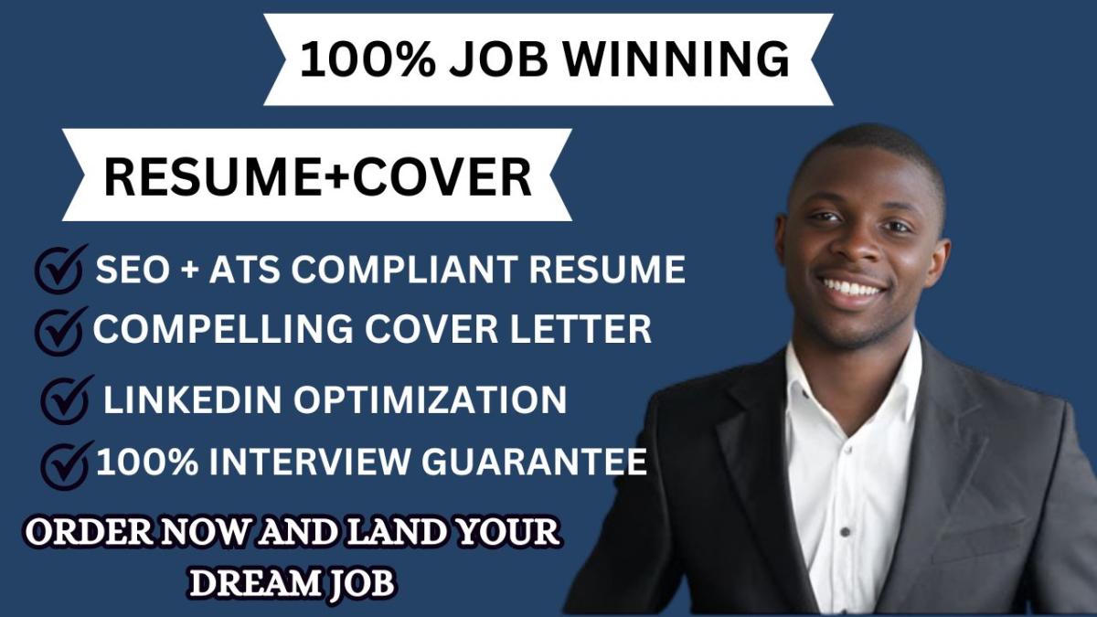 I Will Write a Professional ATS Resume, CV, Cover Letter, and LinkedIn Profile