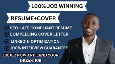 I Will Write a Professional ATS Resume, CV, Cover Letter, and LinkedIn Profile