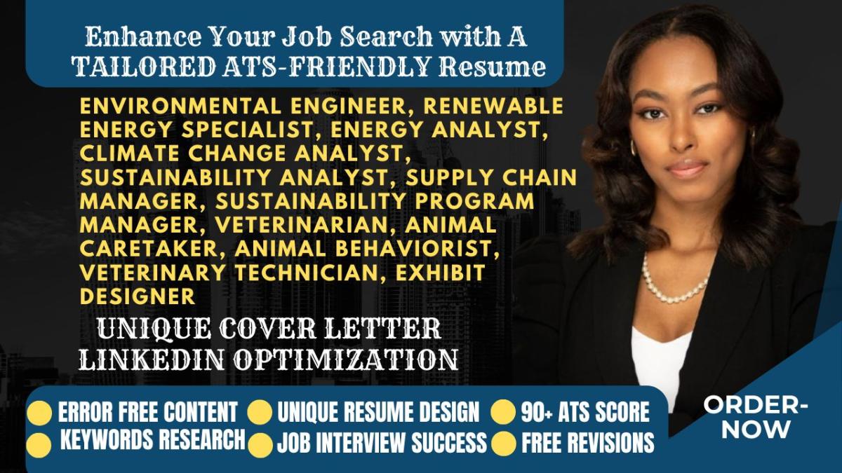 I Will Create an Environmental Engineer Resume – Renewable Energy Specialist & Energy Analyst Resume