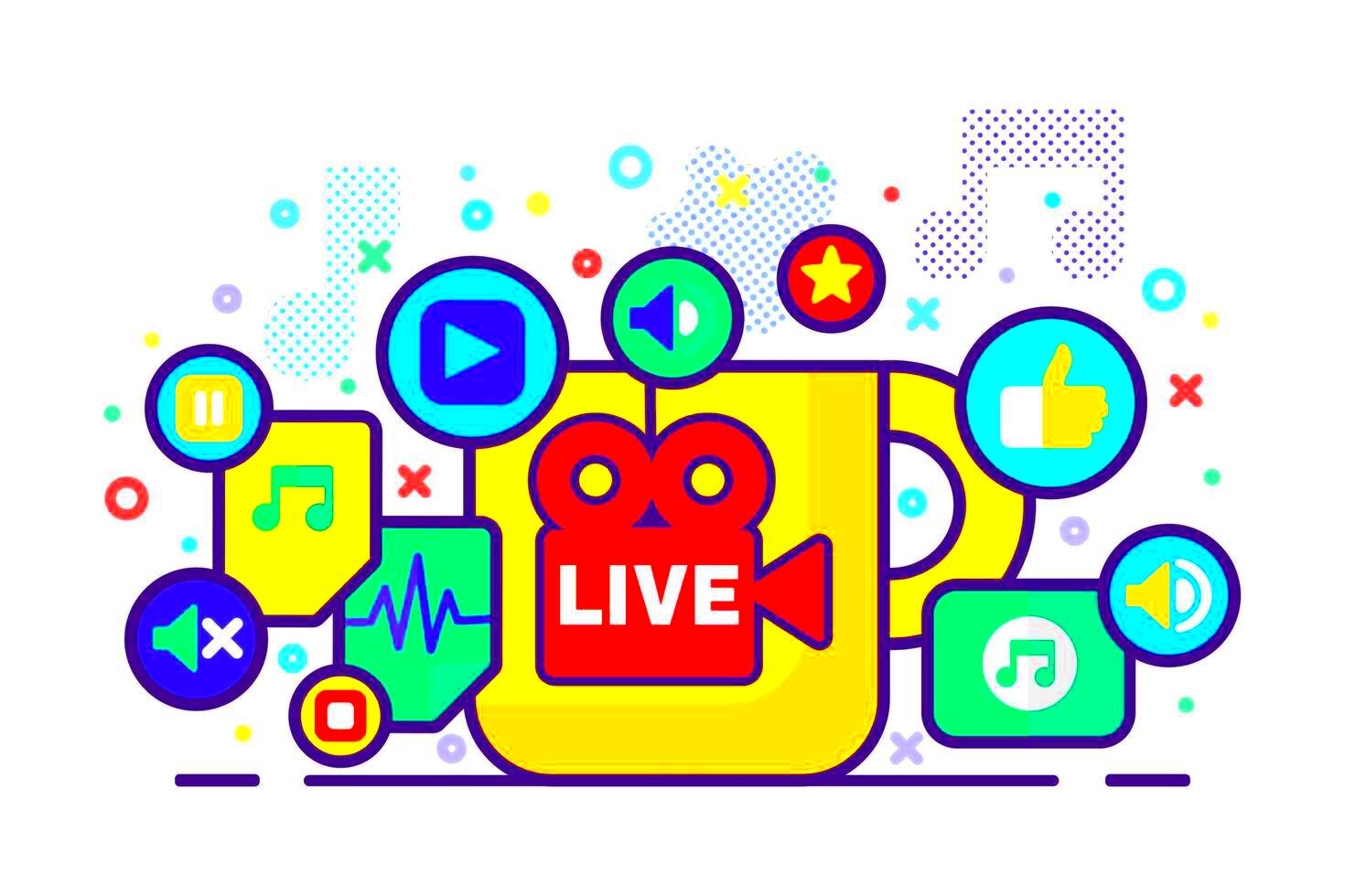 Live stream production concept illustration 4818489 Vector Art at Vecteezy