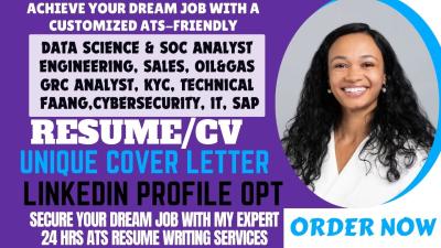 I Will Write Cybersecurity, Data Science, Data Analytics, GRC, KYC, Data Analyst Resume