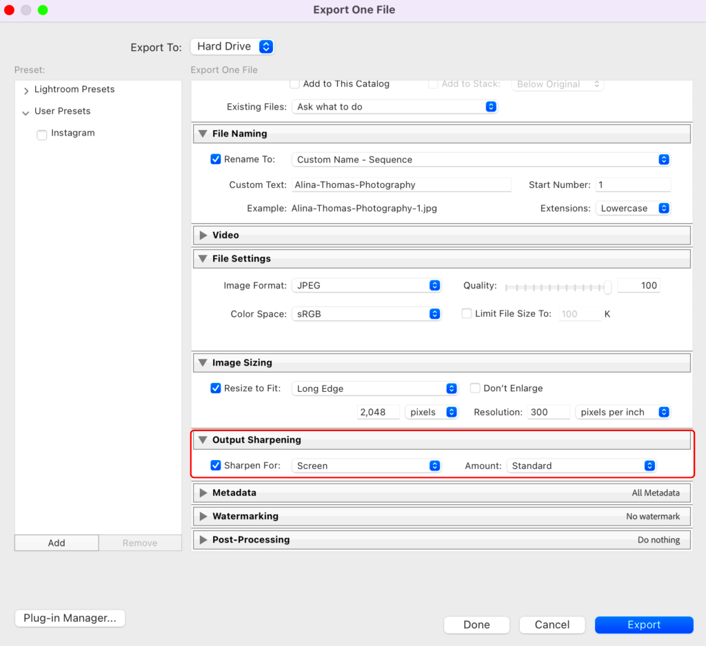 Lightroom Export Settings Every Photographer Should Know