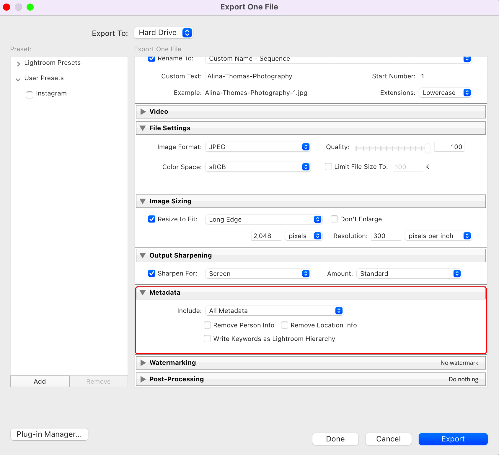 Lightroom Export Settings Every Photographer Should Know