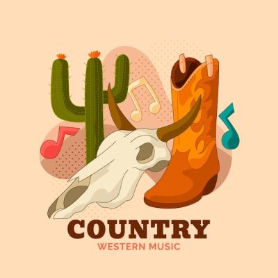 Hand Drawn Country Music Illustration – Free Download