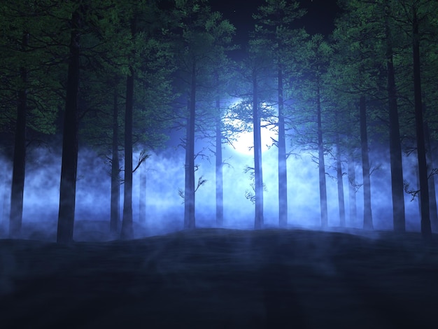 3D Foggy Forest Landscape – Free Download