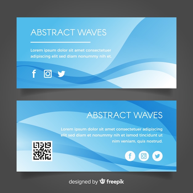 Abstract Waves Banner Vector Template – Free Download