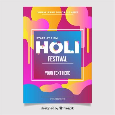 Gradient Holi Festival Party Poster – Free Download