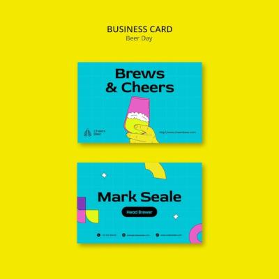 Business Card Design for Beer Day Celebration – Free Download