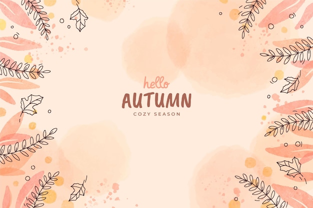 Hand Drawn Autumn Background – Free Download