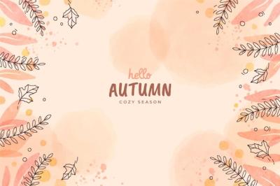 Hand Drawn Autumn Background – Free Download