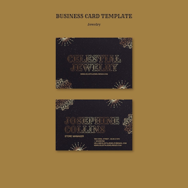Celestial Jewelry Business Card Template – Free Download
