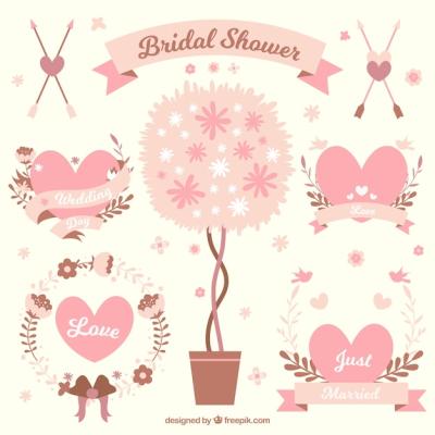 Cute Wedding Ornaments Vector Collection – Free Download