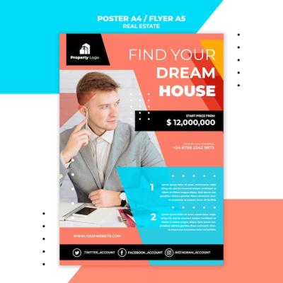 Flyer Template for Real Estate Company – Free Download