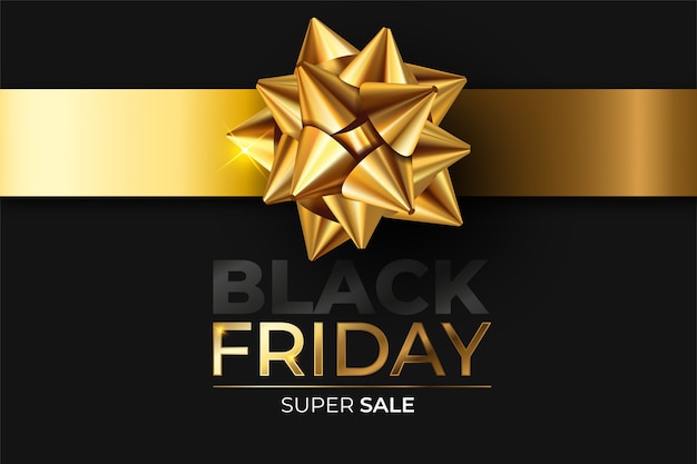 Realistic Black Friday Banner in Black and Gold – Free Stock Photo Download