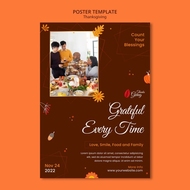 Thanksgiving Flat Design Template – Free Download