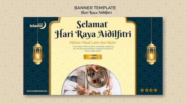 Hari Raya Aidilfitri Banner Concept – Free Stock Photo Download